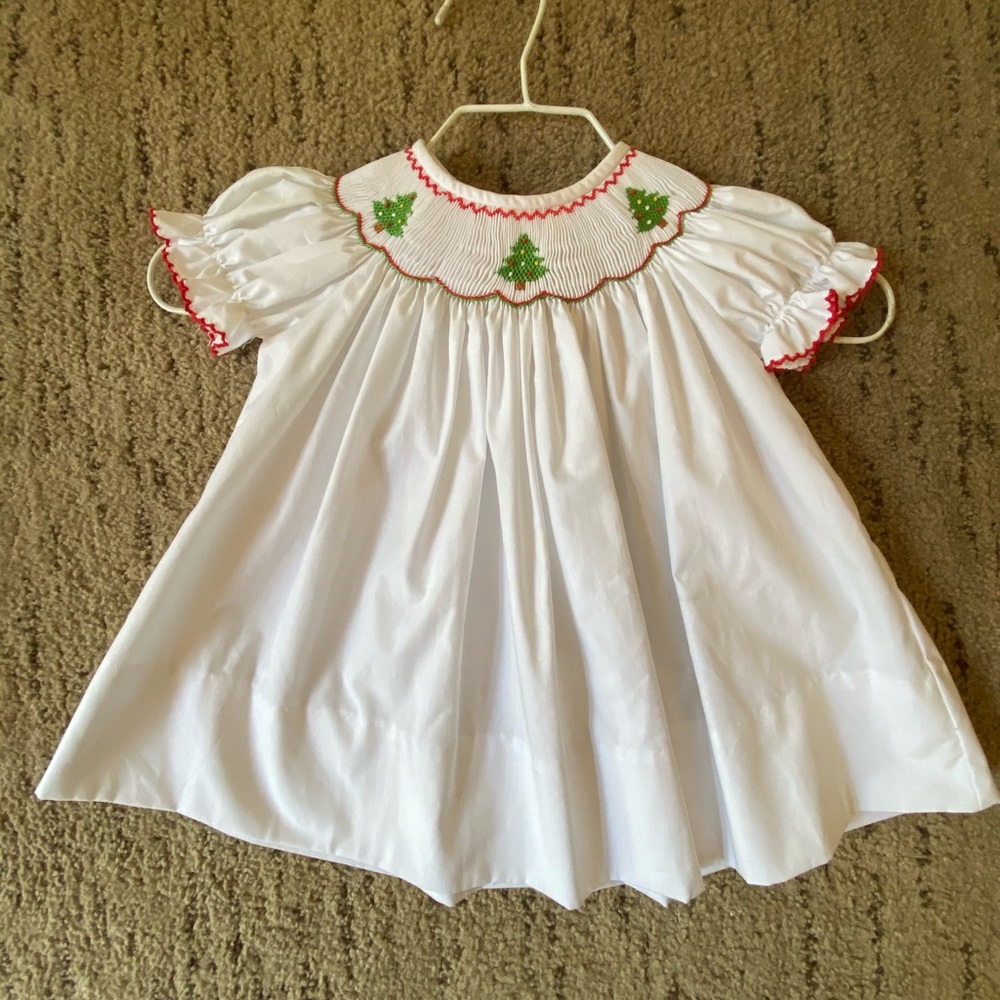 Petit bebe baby Christmas tree dress